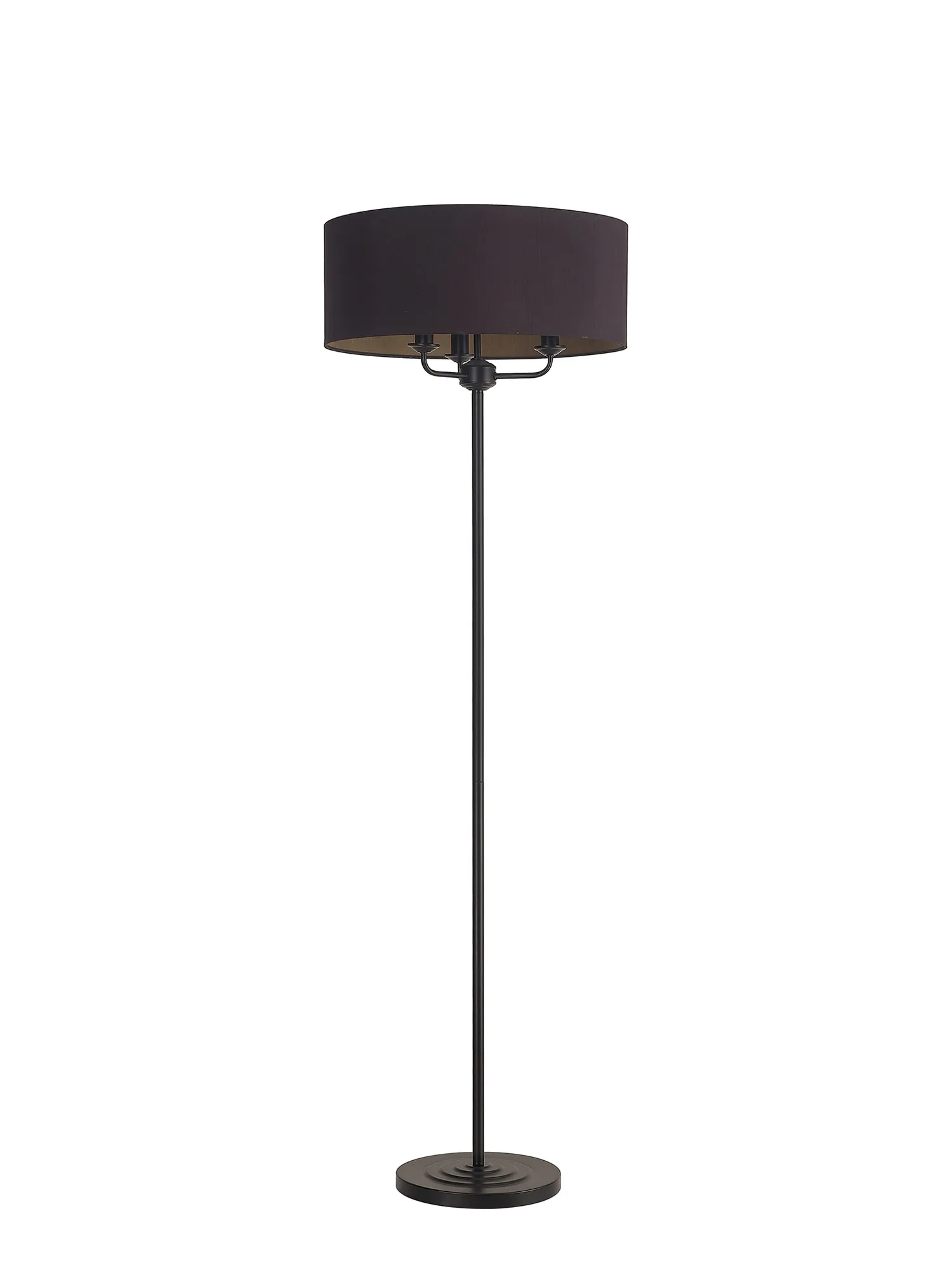 Banyan 45cm 3 Light Floor Lamp Matt Black; Midnight Black DK1065  Deco Banyan MB BL/GR